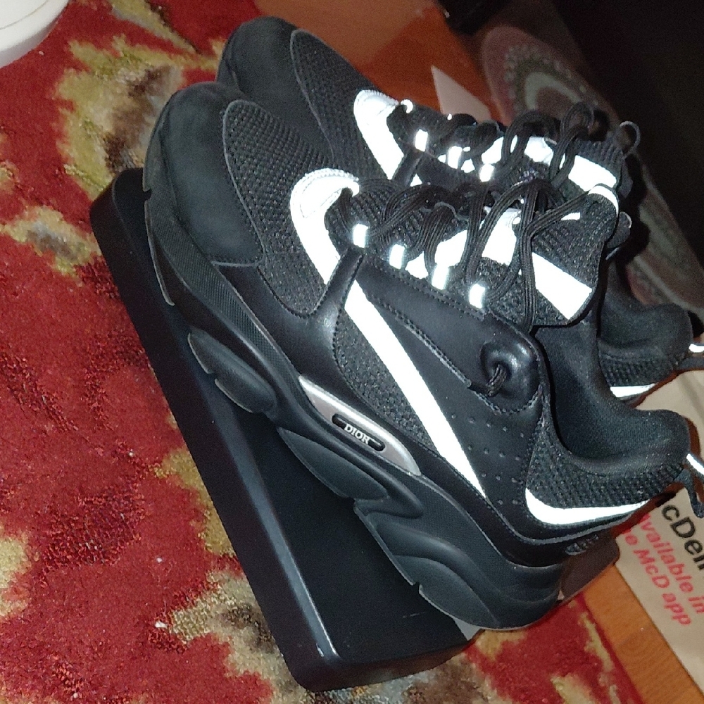 Dior Men's Black and White Sneakers